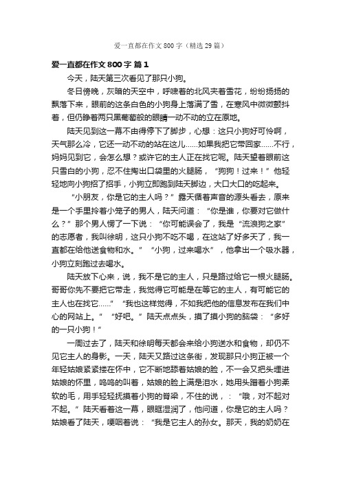 爱一直都在作文800字（精选29篇）