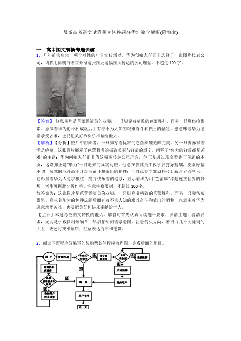 最新高考语文试卷图文转换题分类汇编含解析(附答案)