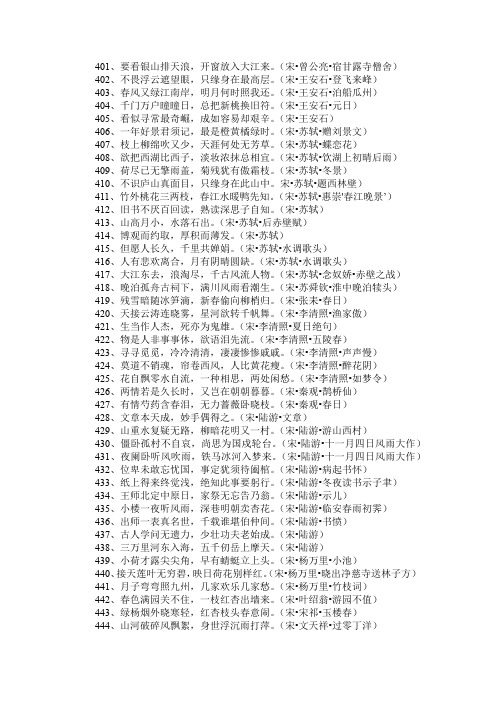 中国古诗文经典名句500句之401-450