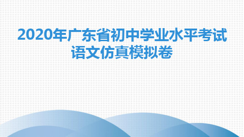 2020年广东省初中学业水平考试语文仿真模拟卷2