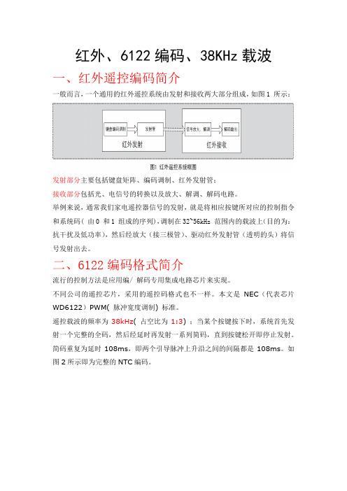 6122编码格式,红外遥控的编码,载波38KHz