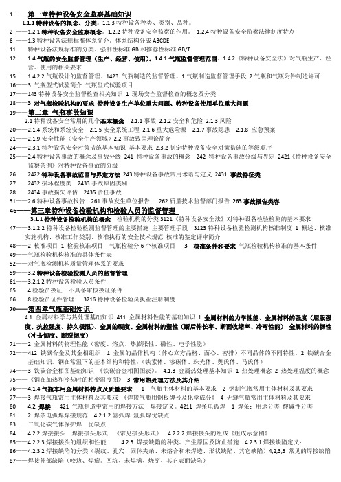 气瓶检验员培训教材目录