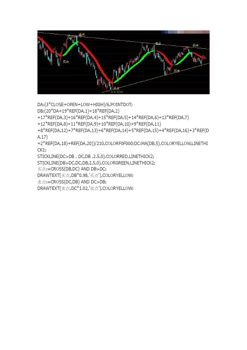 通达信指标公式源码 中线买卖 主图源码