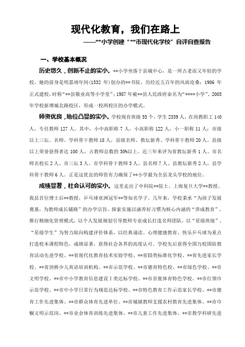 现代化学校评估自查报告