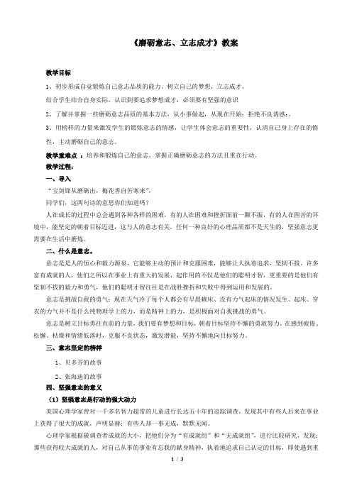 磨砺意志、立志成才主题班会