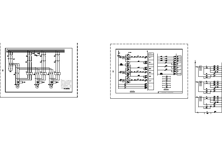 一台自耦变压器拖动三台电机图纸（共3张）