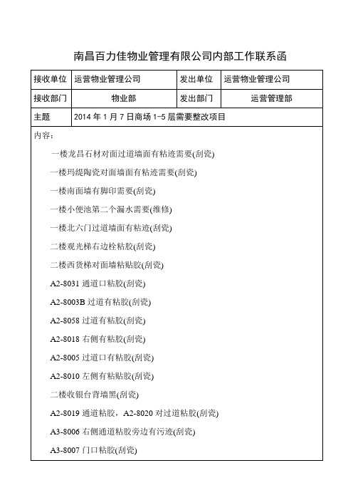 物业部联系函1.6