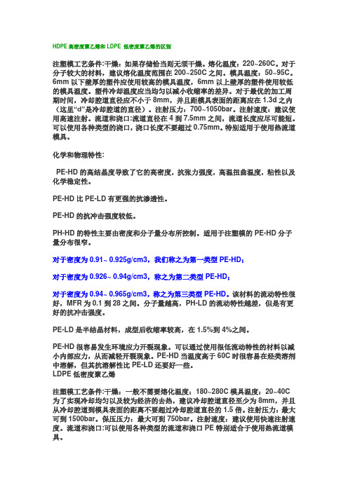 HDPE高密度聚乙烯和LDPE 低密度聚乙烯的区别