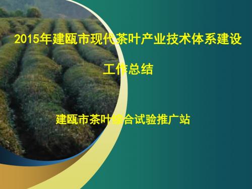 2015建瓯市茶叶产业技术体系建设工作总结