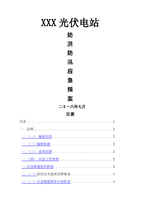 电站防洪防汛应急预案