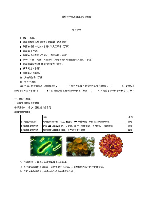 微生物学重点知识点归纳总结