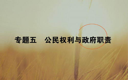 2018届高考政治二轮专题复习课件:专题五 公民权利与政府职责 5-1 精品