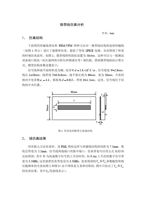 微带线仿真分析