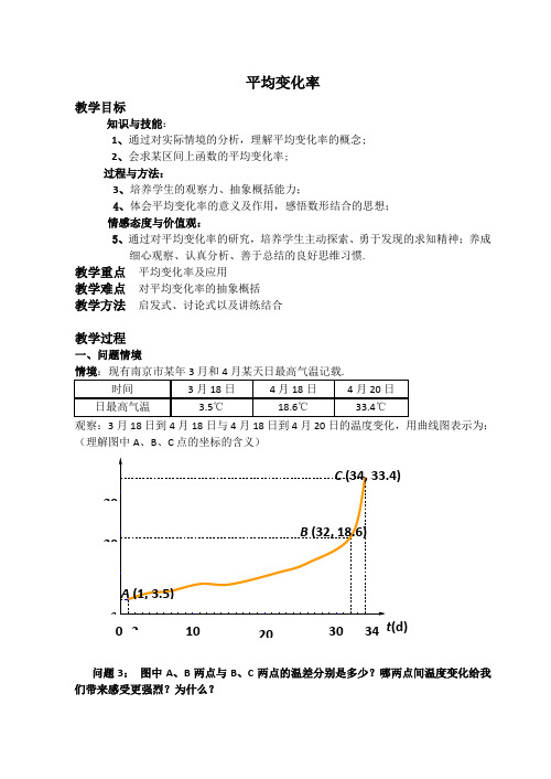 人教A版高中数学选修1-1《三章 导数及其应用  3.1 变化率与导数  3.1.1 变化率问题》优质课教案_31