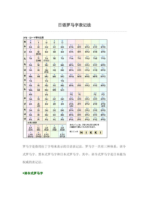 日语罗马字表记法