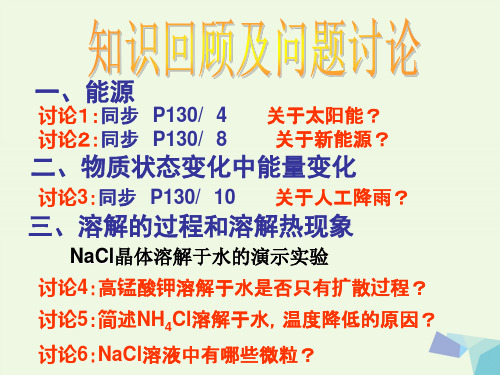 高中化学第一册第四章剖析物质变化中的能量变化4.1.2溶解的过程和溶解热现象课件沪科版.ppt