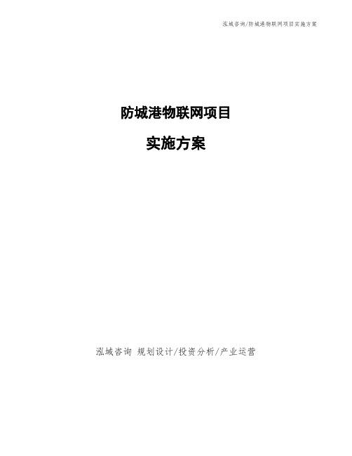 防城港物联网项目实施方案