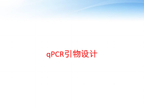 qPCR引物设计