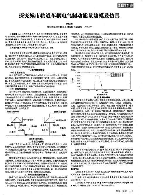 探究城市轨道车辆电气制动能量建模及仿真