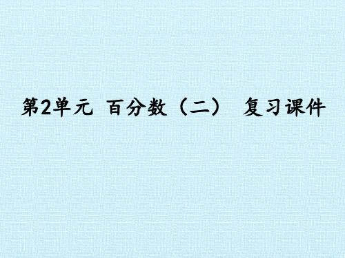 人教版数学6年级下册 第2单元(百分数二)复习课件(共22张PPT)