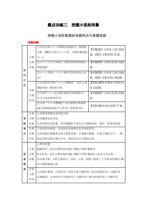 高考语文二轮复习系列——第4章 小说阅读 题点训练二 Word版含答案.docx