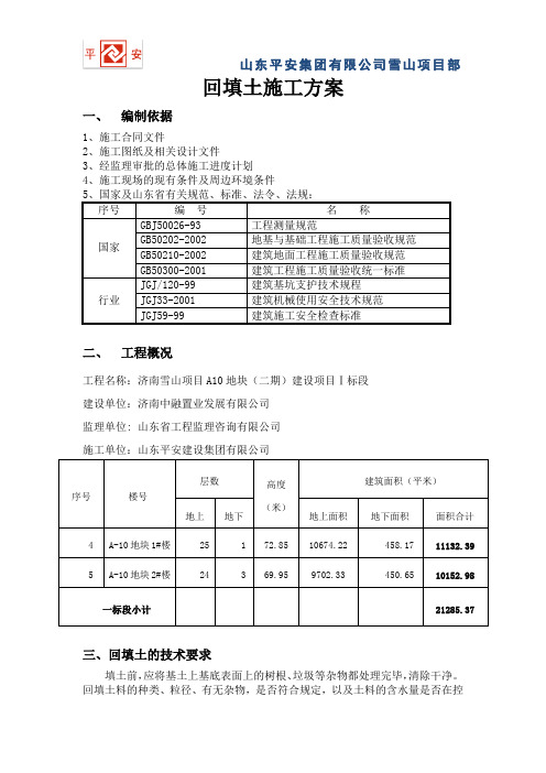 回填土施工方案