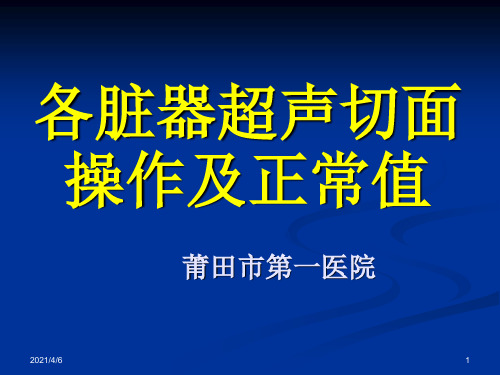 腹部及浅表器官超声切面及正常值-文档资料