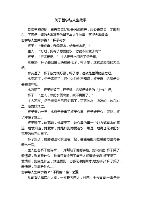 关于哲学与人生故事