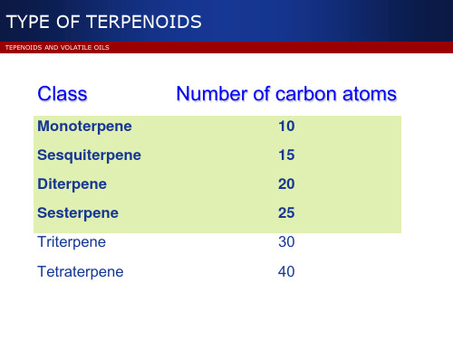 萜类化合物的结构类型