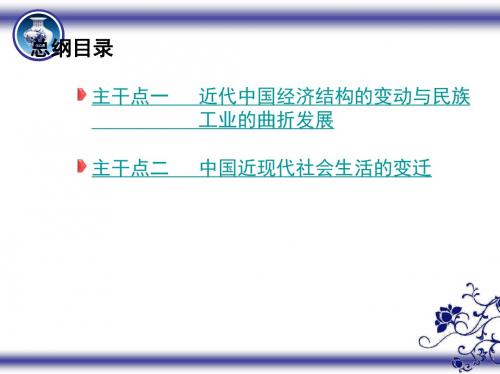 二轮课件专题九 近代中国经济结构的变动及社会生活的变迁