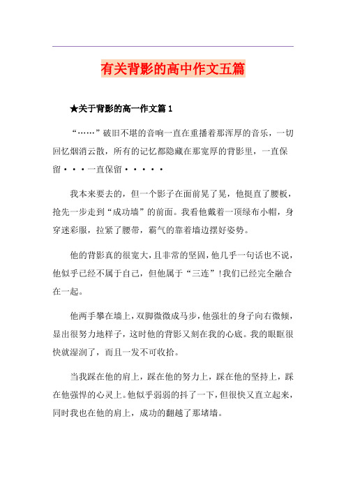 有关背影的高中作文五篇