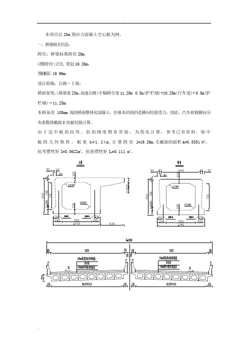 空心板单梁法横向分布系数计算