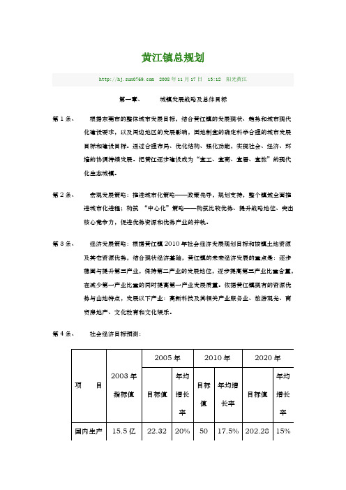 黄江镇总规划