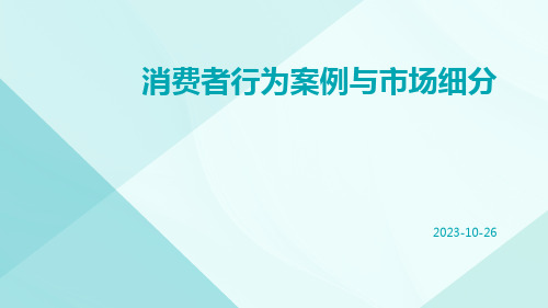 消费者行为案例与市场细分