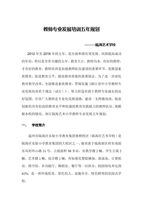 教师专业发展培训五年规划