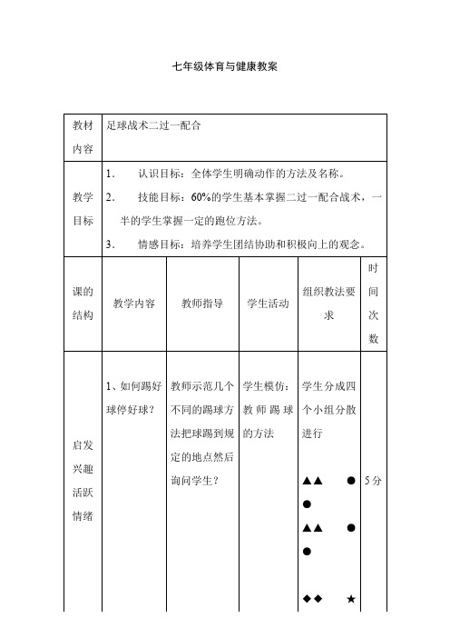 足球二过一战术教学