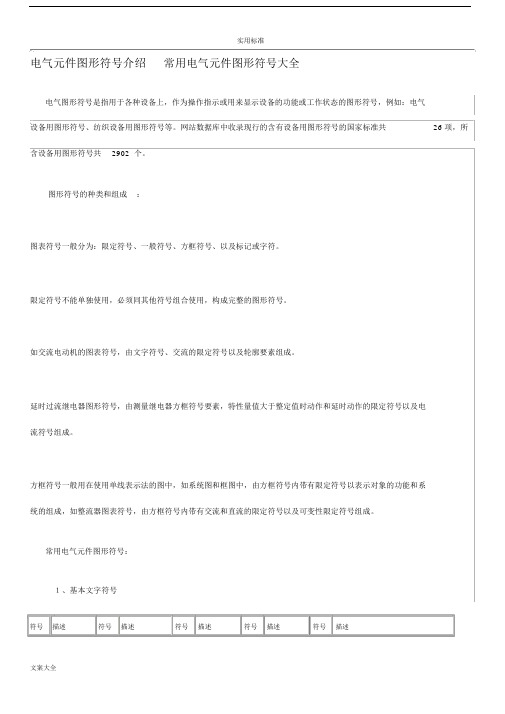 电路图常见电器元件标识及符号.docx