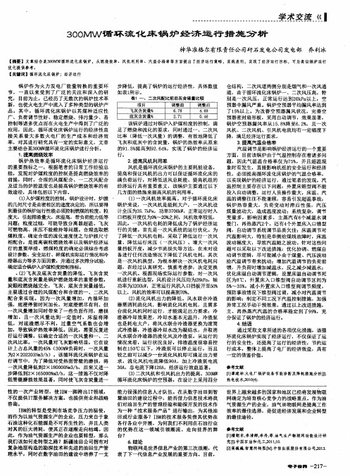 300MW循环流化床锅炉经济运行措施分析