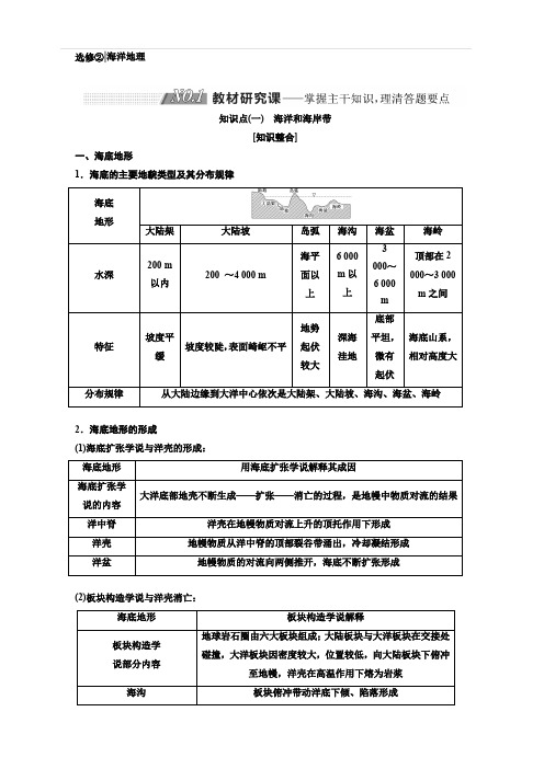 2020版高考地理新设计一轮复习江苏专版讲义：第四部分选考模块选修②海洋地理含答案