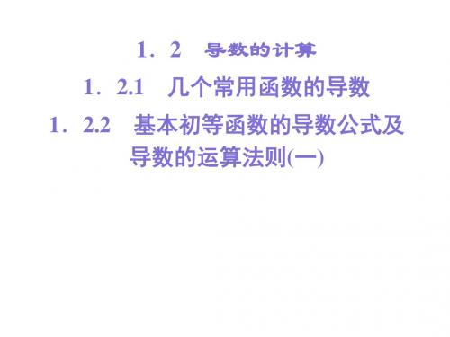 高中数学 选修2-2 第一章   1.2 导数的计算  1.2.1  1.2.2讲解