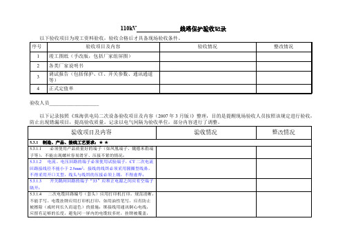 110KV线路验收表格-推荐下载