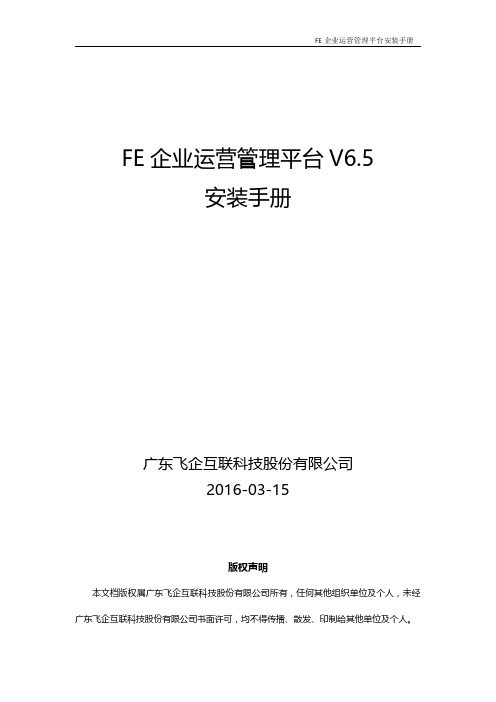 FE企业运营管理平台V6.5安装手册