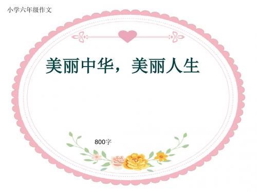 小学六年级作文《美丽中华,美丽人生》800字