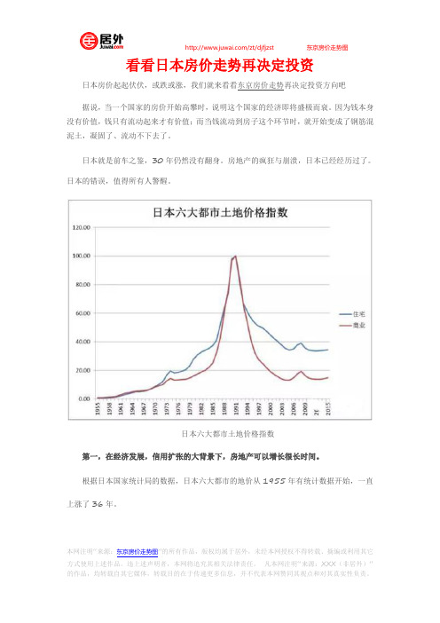 看看日本房价走势再决定投资