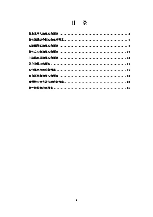 危急重症、并发症抢救应急预案(心内科)