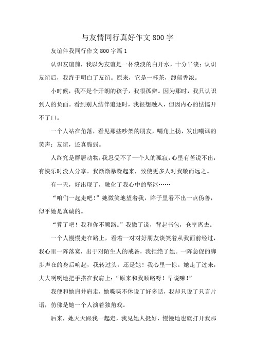 与友情同行真好作文800字