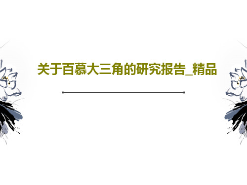 关于百慕大三角的研究报告_精品共30页文档