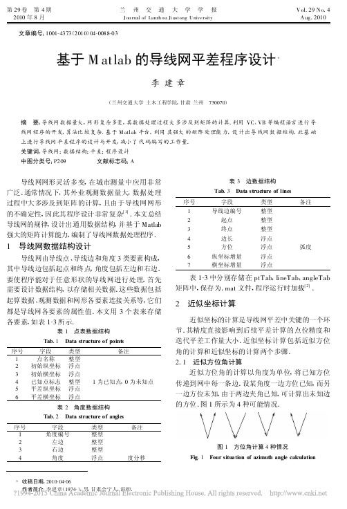 基于Matlab的导线网平差程序设计_李建章