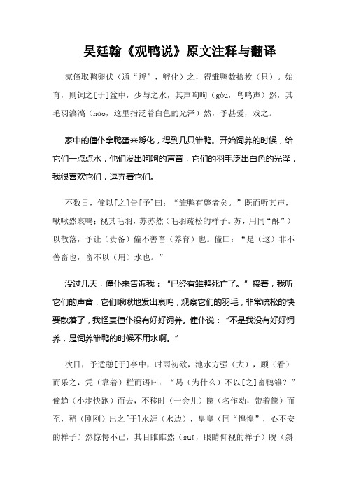 观鸭说文言文翻译