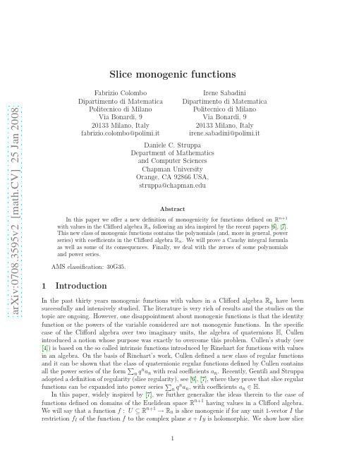 Slice monogenic functions